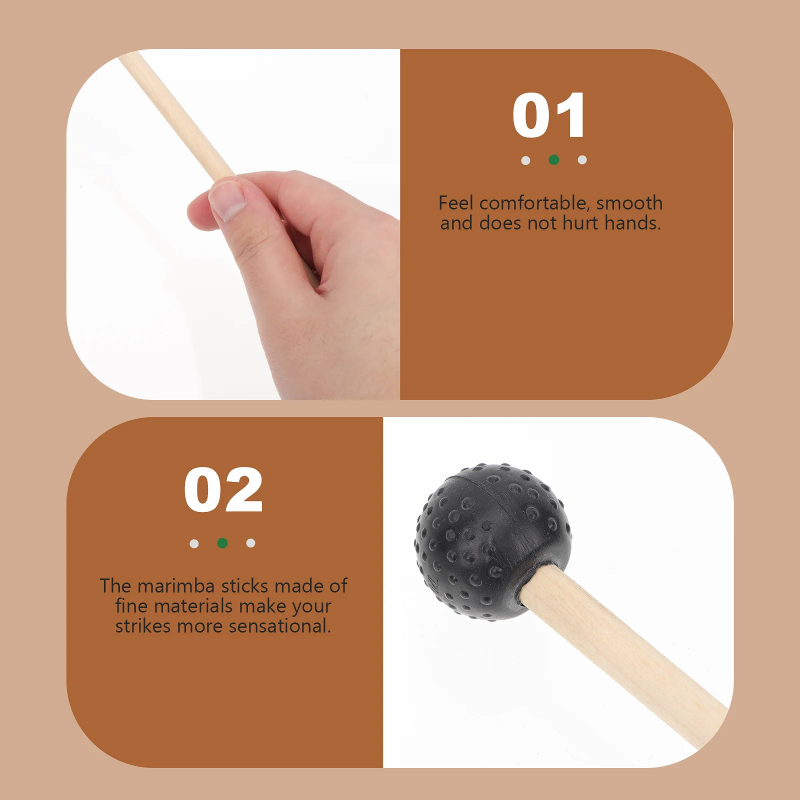 

Percussion Sticks Wooden Marimba Hammer Weight Balance Children Gift Music Charm Professional Drumstick Set Instrument