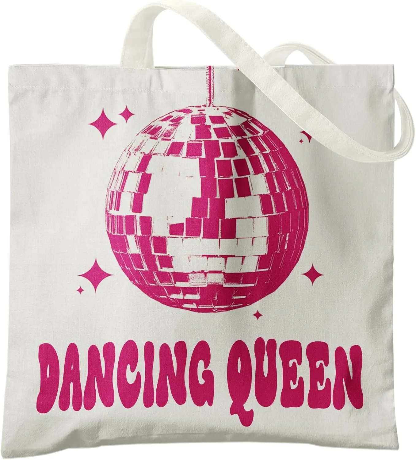 هدايا الراقصة، حقيبة حمل الملكة الراقصة، هدايا معلم الرقص، حقيبة حمل قماشية على شكل كرة ديسكو باللون الوردي الساخن Y2k #5