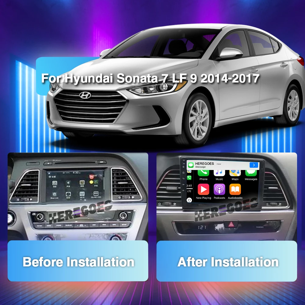 Carplay DSP Android 12.0 Car Multimedia Player For Hyundai-Sonata 9 2015 2016 2017 2018 360 Camera 4G LTE Bluetooth Radio 2din