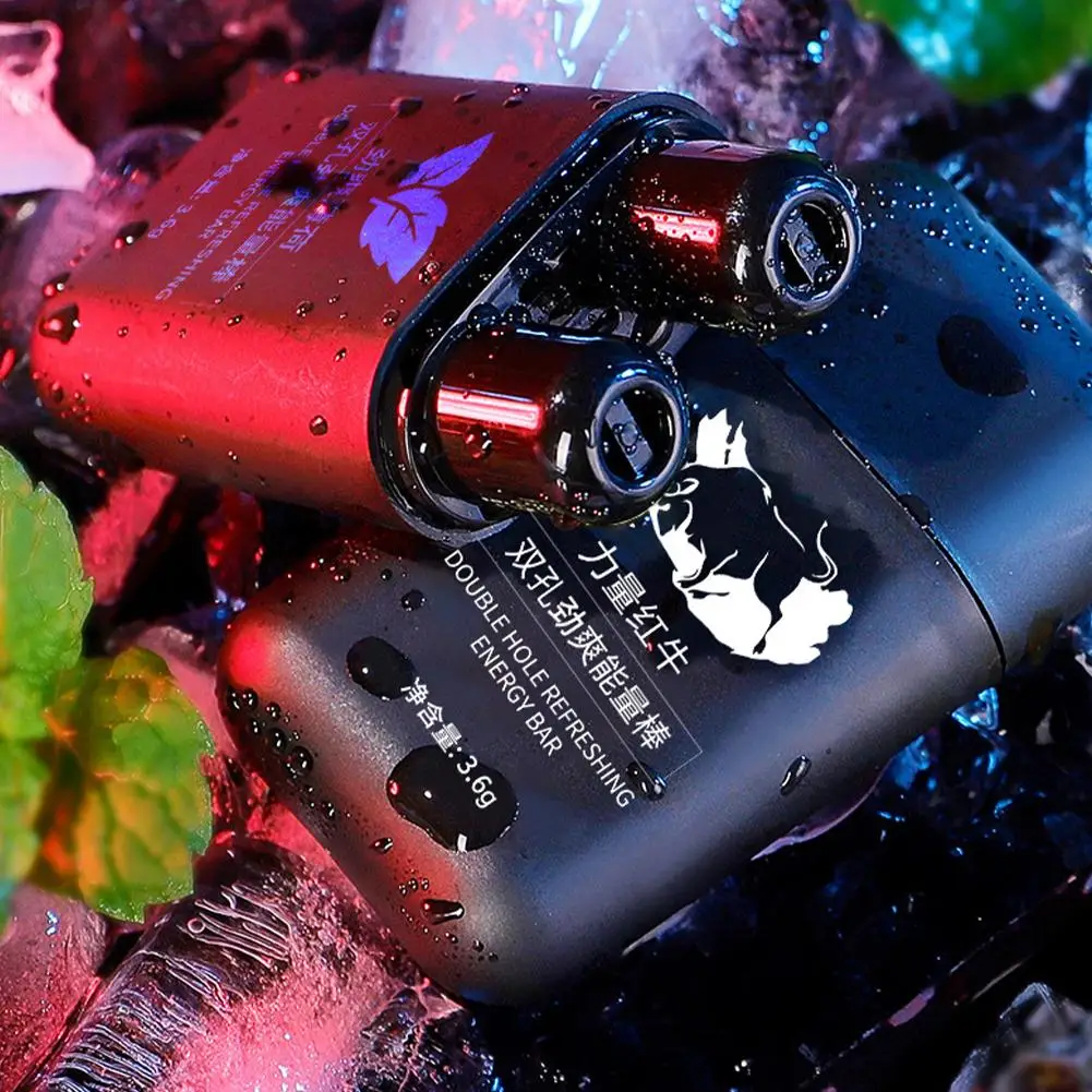 Barra de energía energizante de doble orificio, 6 aromas, aromaterapia, inhalador Nasal, vapores energéticos, palo de aromaterapia, aroma estimulante