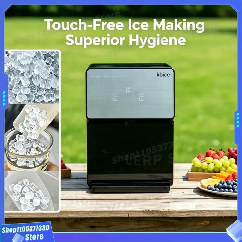 Automatic ice dispenser, portable countertop ice maker 33 lbs/24 hours, one-touch soft ice machine, self-cleaning function,