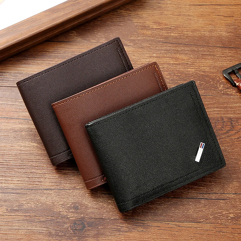 Portefeuille Vintage en cuir PU pour hommes, pochette minimaliste pour monnaie, porte-carte de crédit, cadeaux d'anniversaire, 1 pièce
