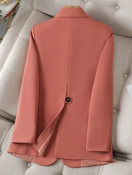 Chaqueta Formal de oficina para mujer, abrigo de color rojo, caqui, negro, sólido, ropa de trabajo de negocios