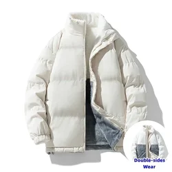 Men's Winter Parkas Double Sides Wear Warmer Windbreaker Couple Cotton-padded Coat Outerwear Quality Down Jackets Plus Size 5XL