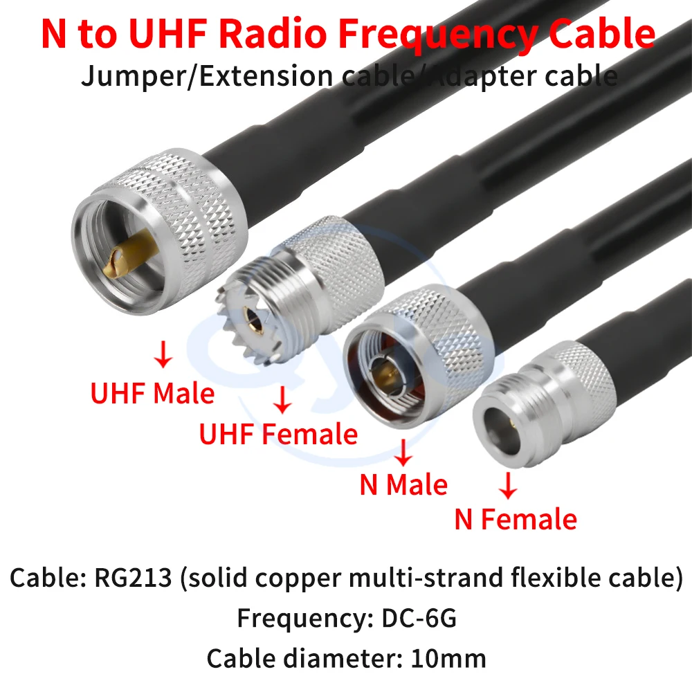 

Кабель-адаптер N-UHF (штекер/гнездо) RG213, многожильный, гибкий, из цельной меди, высокочастотный (1 шт.)