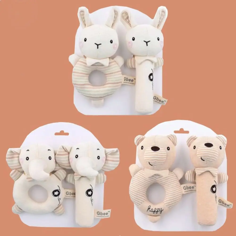 Cartoon Animals Baby Hand Shaker Soft Plush Newborn Comfort Toy Baby Comfort Toys Child Educational Handbells Infant Rattle