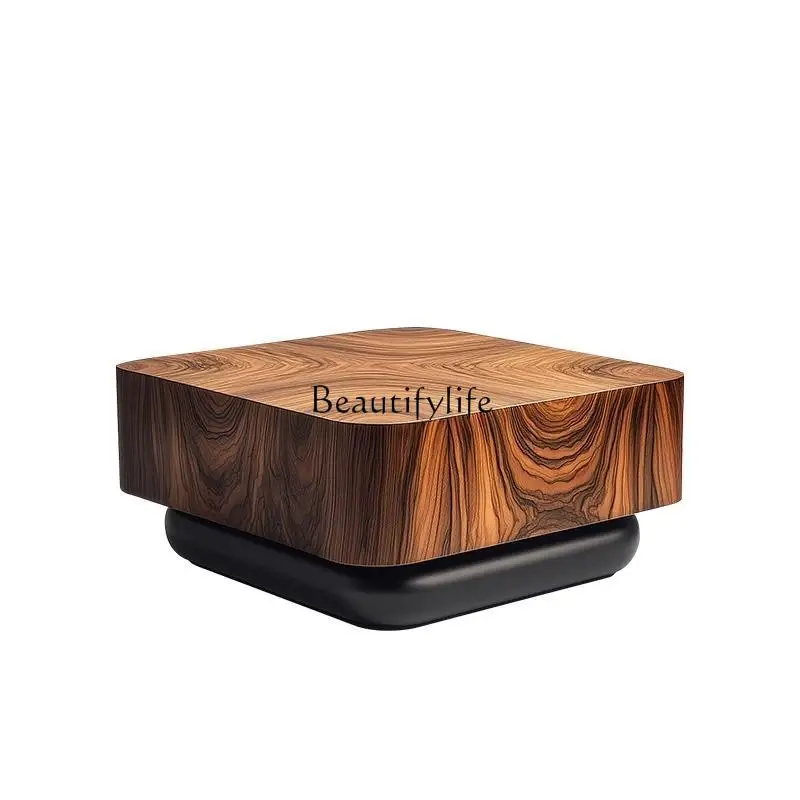 Italian minimalist all-solid wood coffee table high-end modern living room art square coffee table