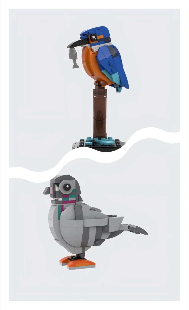 Spot MOC-173337Tier Vogel Fasan Eisvogel Tauchen Robin Kleine Partikel Montage Baustein Modell Spielzeug Geschenk