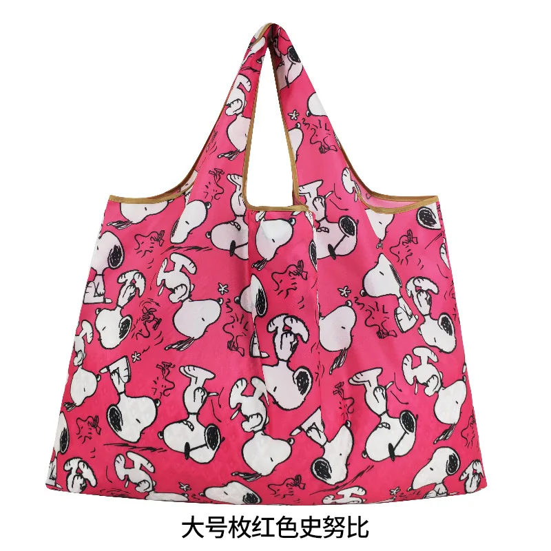 Cartoon Snoopy Wiederverwendbare Tasche Frauen Faltbare Tragbare Hand Einkaufstasche Nette Anime Hohe Kapazität Wasserdichte Schulter Taschen