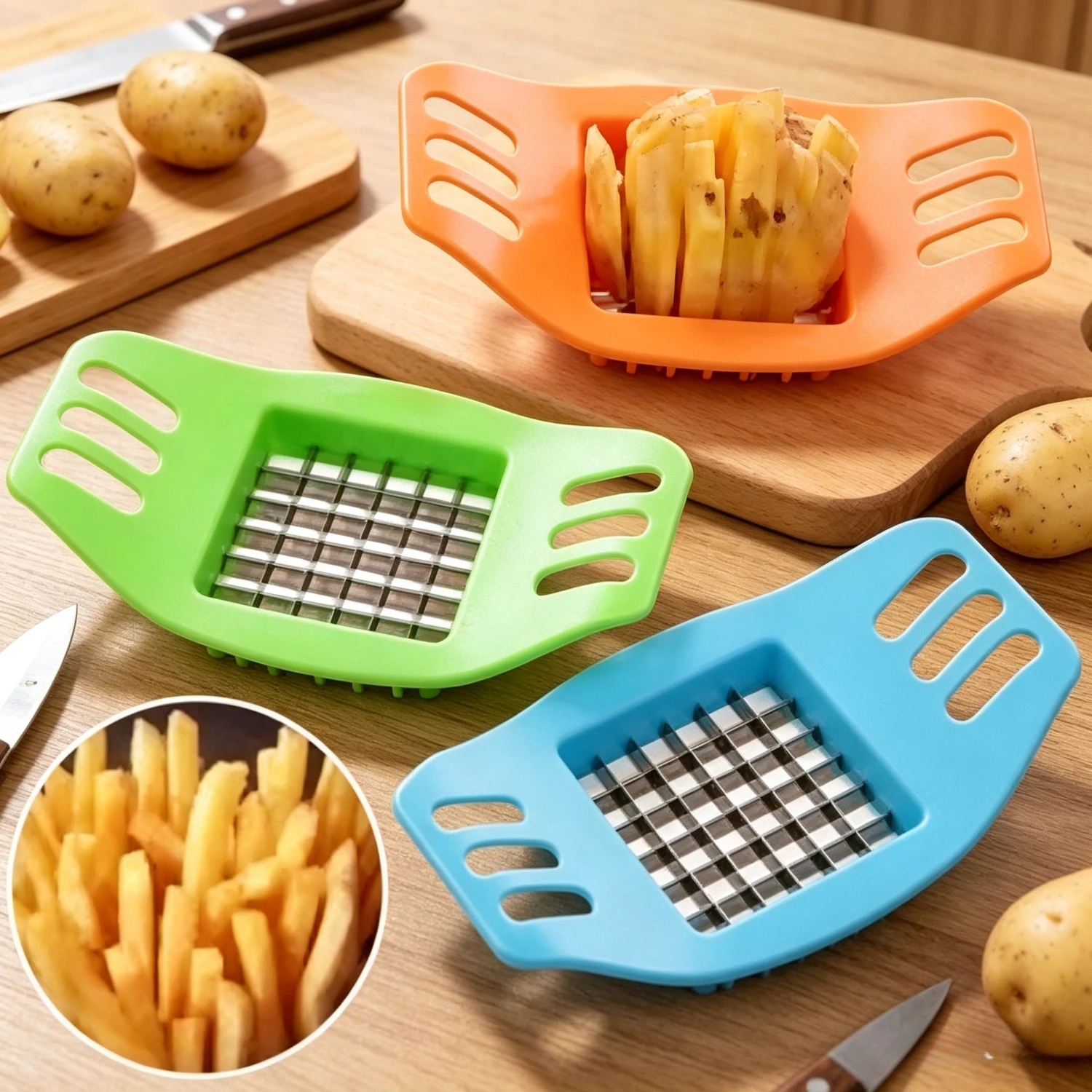 Cortador de Patatas Multifuncional, Cortador de Patatas Fritas, Herramienta para Cortar Verduras y Frutas, Accesorios de Cocina para el Hogar