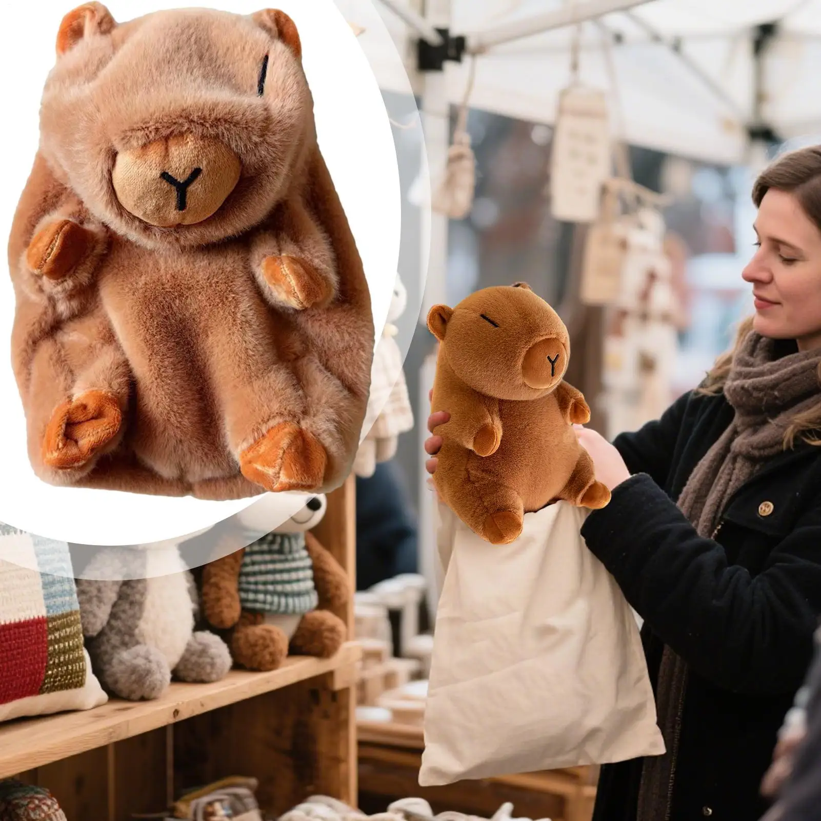 

Неstuffed Capybara плюшевая игрушка в виде ракушки, мягкая кукла ручной работы, набор для изготовления поделок, подростков и детей, креативный подарок для любителей животных
