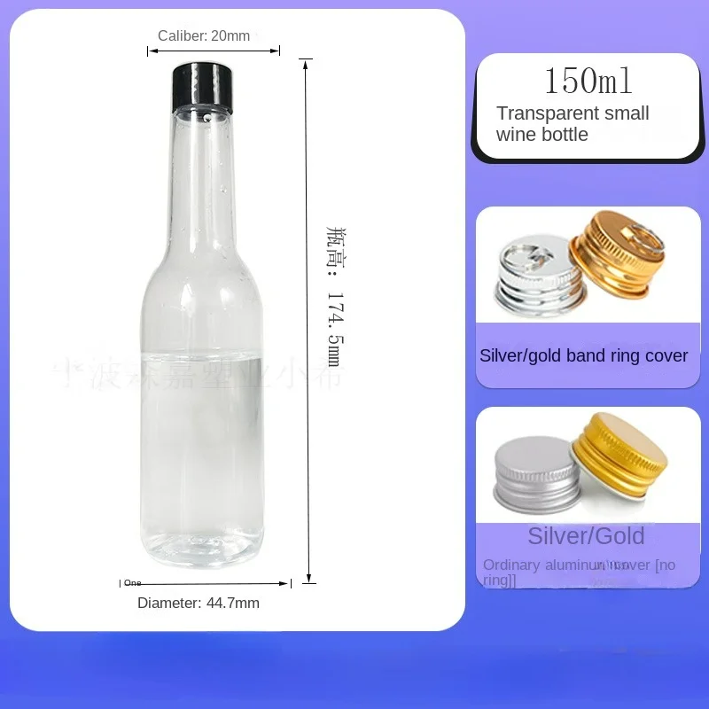 50ml Mini Plastic Liquor Bottles Set, Spirit Bottles Alcohol Shot Bottles with Caps,Kraft Tags with Ropes for Party Water Bottle