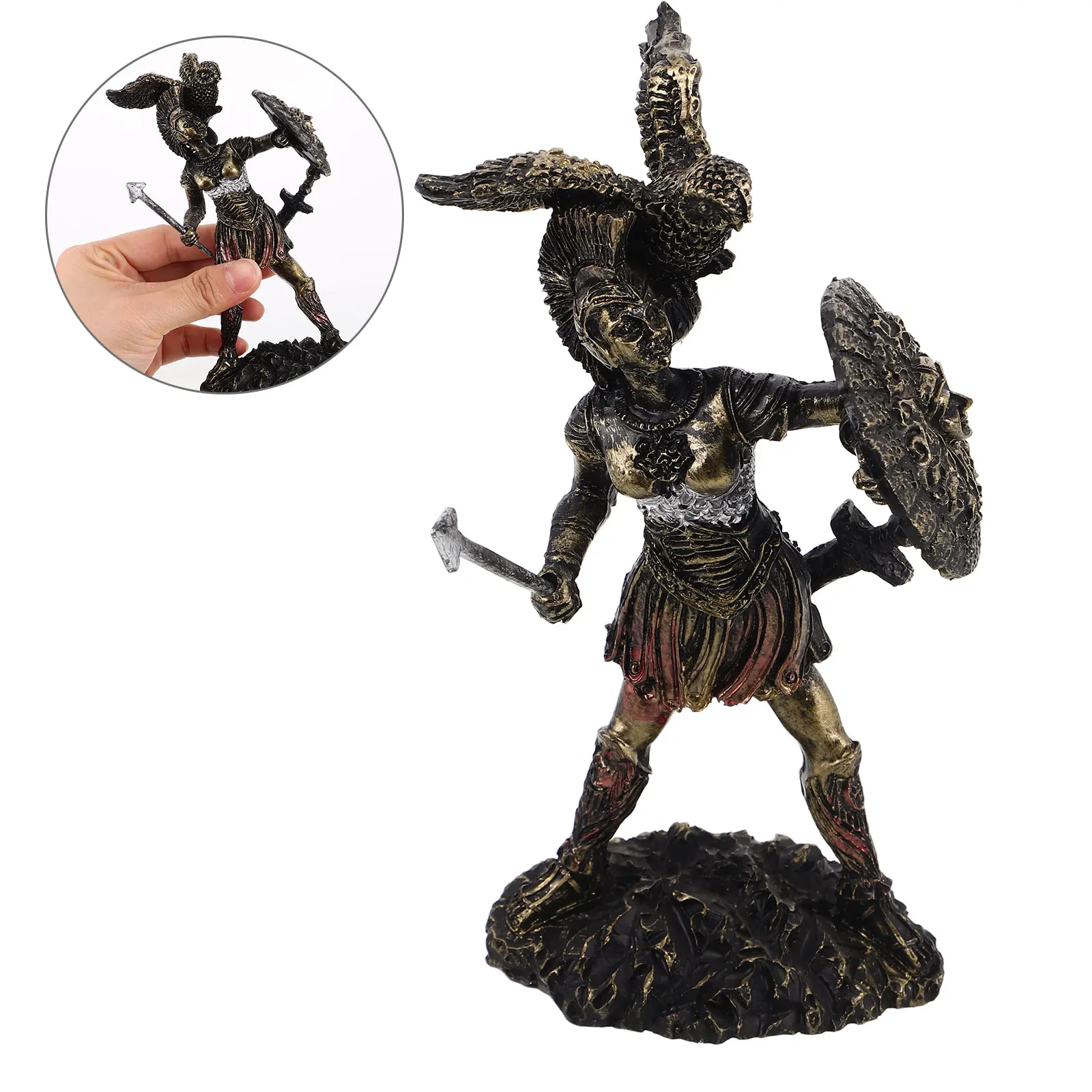 

Resin Greek Mythology Sculpture Detailed Goddess Figure Retro Home Decor for Office Study Cabinet Desktop Display Accessory