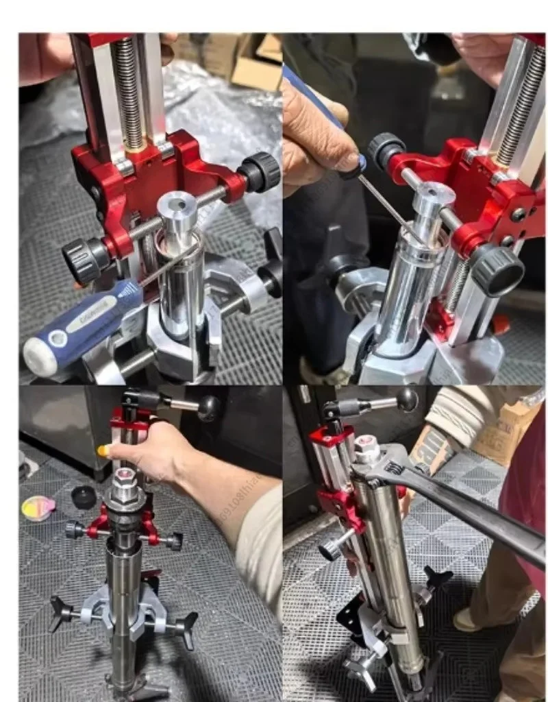 Motorcycle Front Shock Absorber Stand, Universal for Road/Off-road/Scooter, Ruler-equipped Fixed Fixture