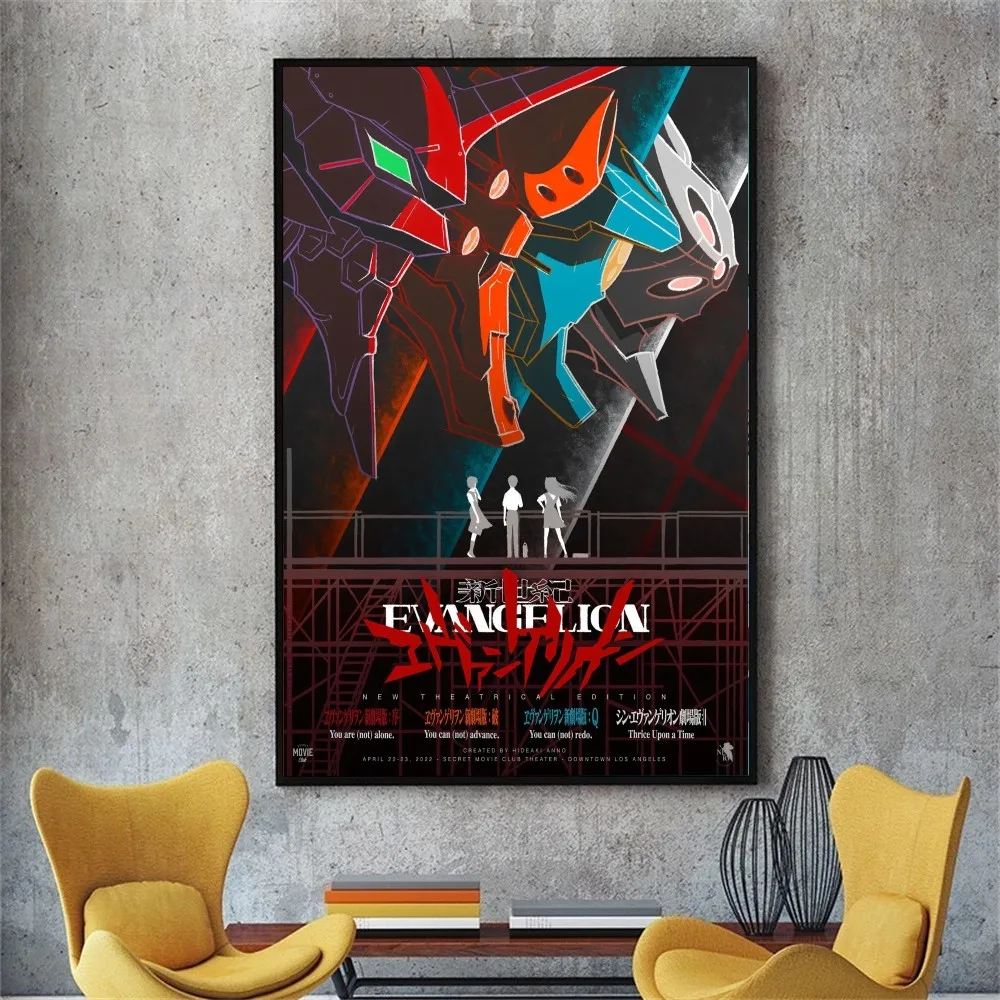 E-Evangelions-Anime Poster DIY Poster Kraft Paper Vintage Poster Wall Art Painting Study Stickers Big Szie Wall Painting