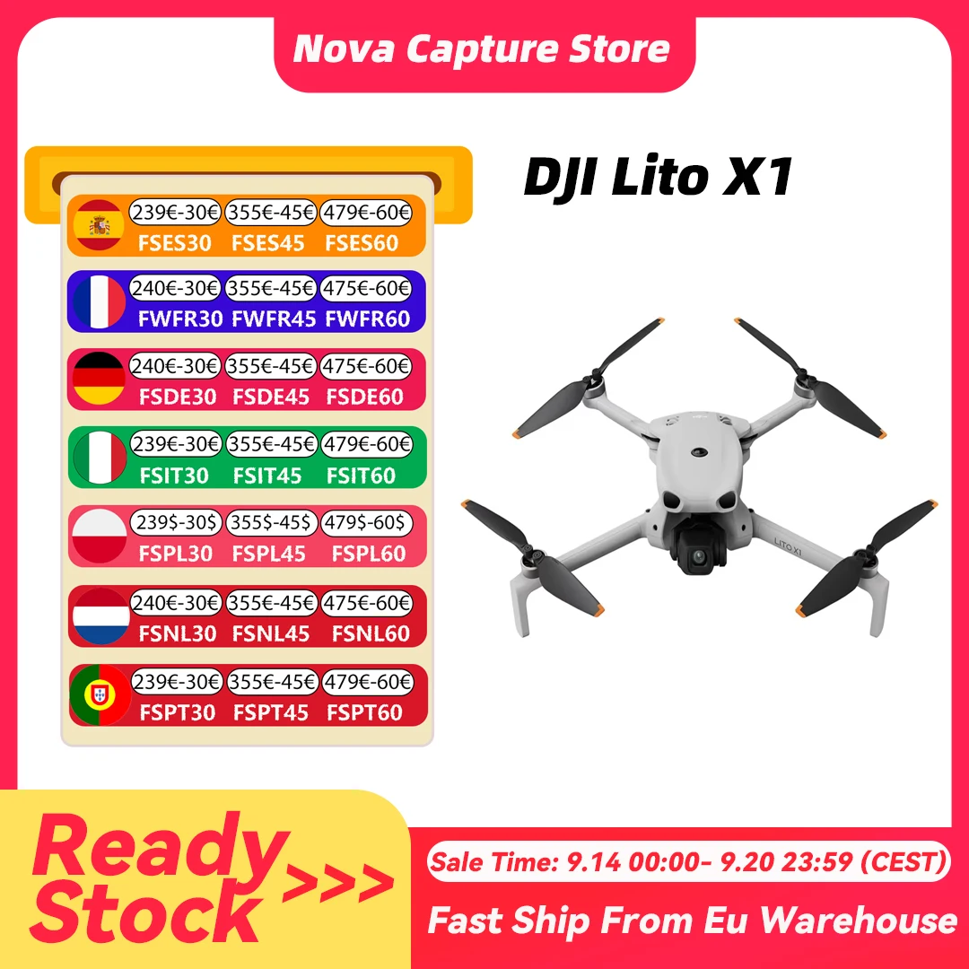 【Envío desde la UE】Dron DJI Lito X1 Plegable y Ligero 4K con Detección de Obstá…