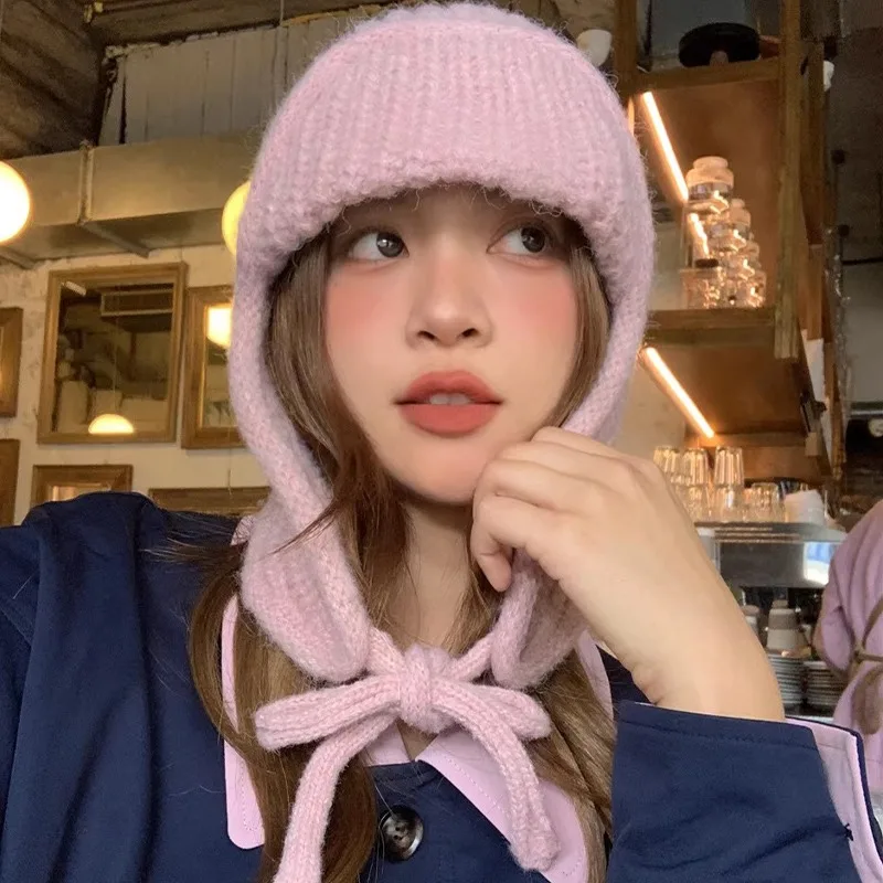 شتاء دافئ النساء غطاء للأذنين قبعة بلون محبوك سدادات حماية الأذن قبعة النساء فتاة الباردة واقية الصوفية الكروشيه بونيه قبعات الهدايا #1