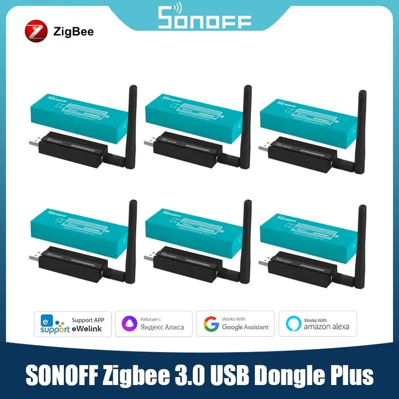 1-6PCS SONOFF ZBDongle-E Zigbee 3.0 USB Dongle ZigBee Gateway ZHA or Zigbee2MQTT Works SONOFF ZBMINI S26ZBR2 BasicZBR3