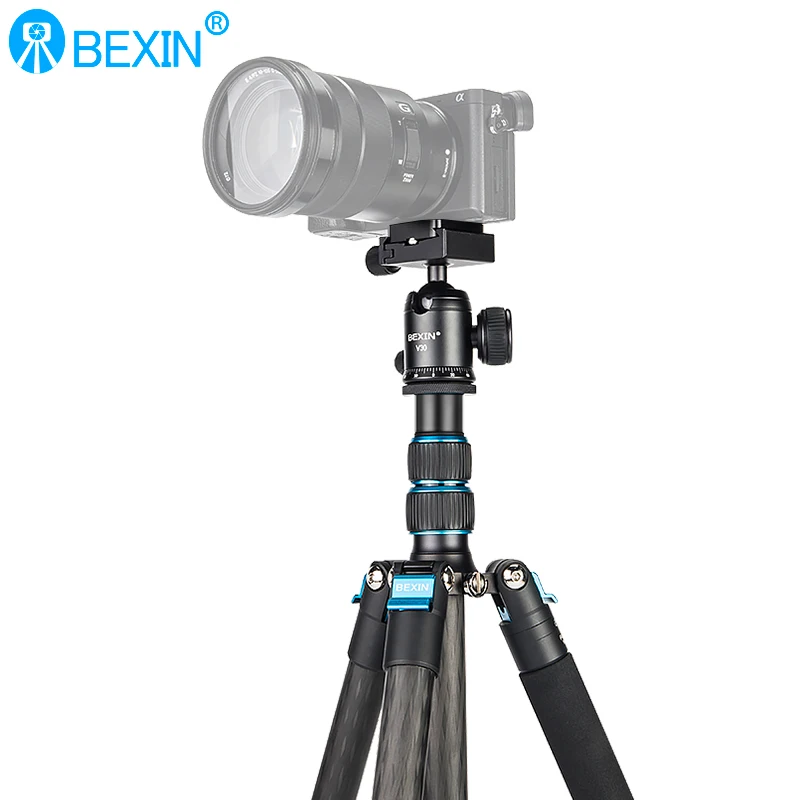 BEXIN travel Professional tripe lightweight Carbon Fiber monopod ballhead shooting Tripod stand for Canon Sony Nikon dslr camera