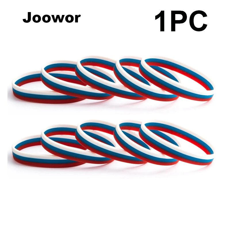 1pc Russia Flag Silicone Rubber Bracelets Sports Wrist Band Bangle for Women Men