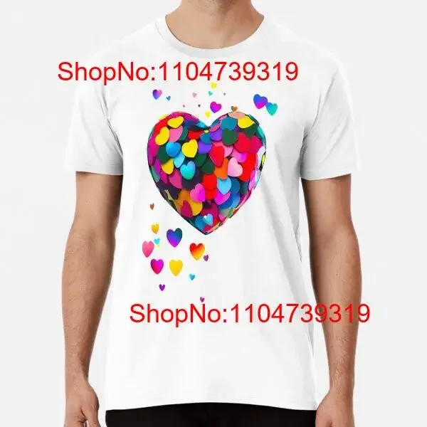 

Colorful hearts beautiful and cute S to 5XL Made in the AU USA T Shirt vintage Washed designer clothes graphic Breathable homme