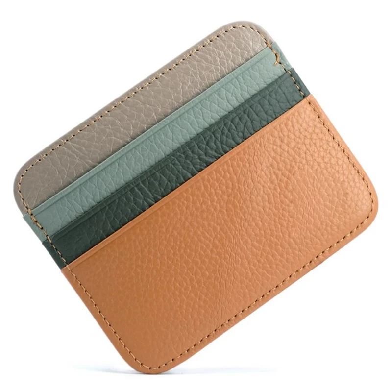 Leather Driver's License & Bus Card Holder - Slim Coin Purse with Multi-Card Slots, Compact Wallet for IDs & Transit Cards