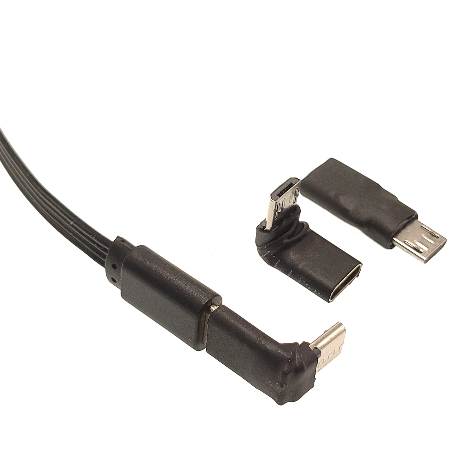 محول Up Bend Type-C أنثى إلى Micro USB Android ذكر لمحول الهاتف المحمول V8، والشاحن، ونقل البيانات