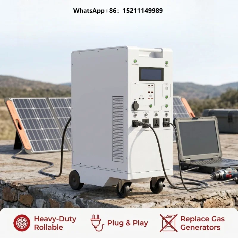 3000W 5000W 10000W Portable Emergency Power Station 5120Wh 10240Wh 14336Wh LiFePO4 Battery Mobile Solar