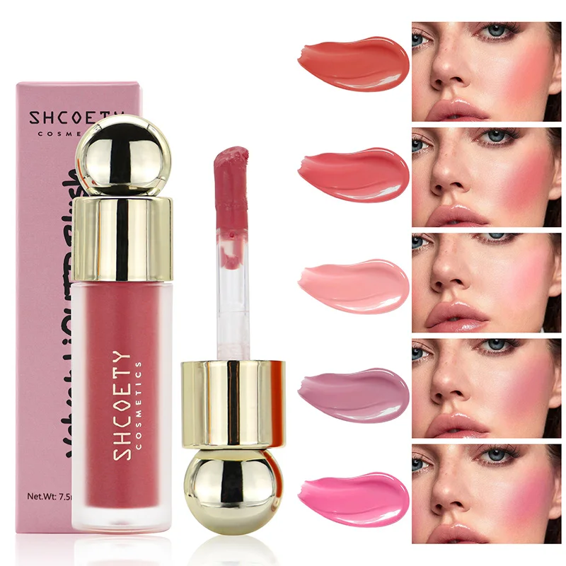 2 In1 Moisturizing Multifunctional Facial Rouge Liquid Blush Lips And Cheeks Natural Contouring Brightening Complexion Makeup