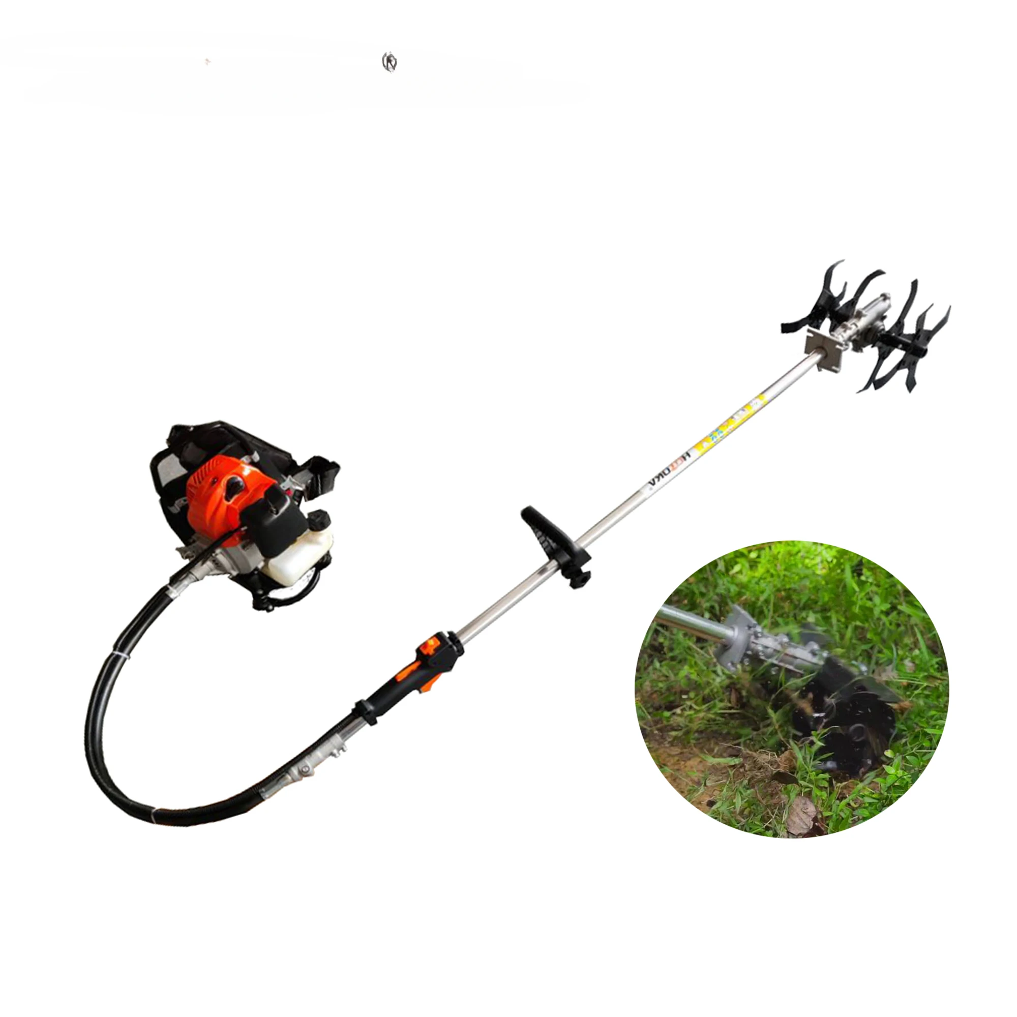 

Handheld two-stroke gasoline/gasoline mini tiller easy to operate agricultural backpack agricultural weeding retail machine