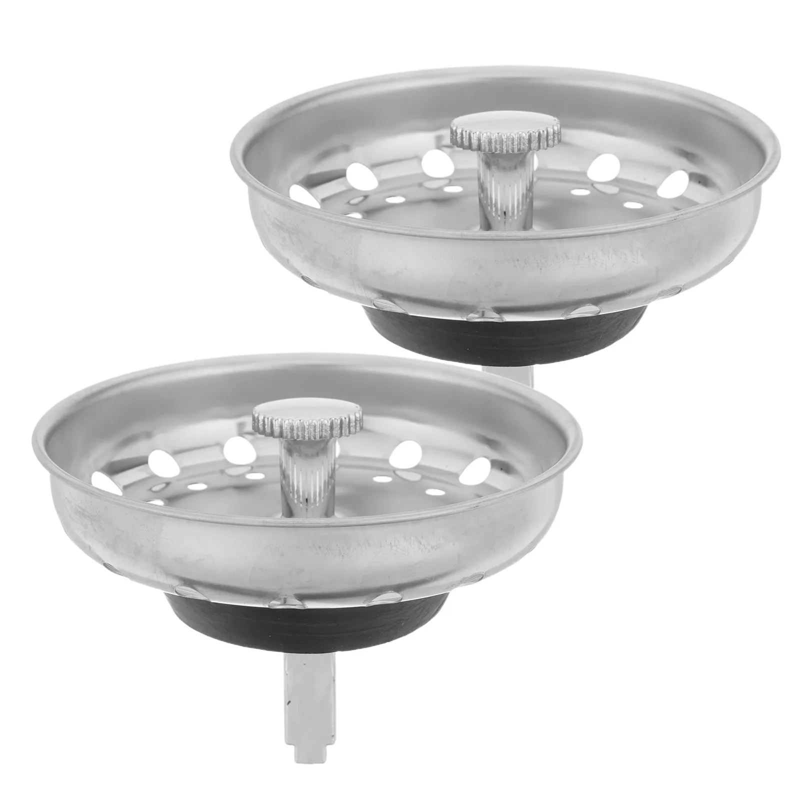 

Комплект из 2-х сливных корзинок для кухонной раковины с пружинным зажимом, из нержавеющей стали, для легкой очистки, устойчивые к засорам, аксессуары