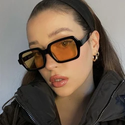 Trends Sunglasses Women Vintage Yellow Decoration Shades Retro Brand Sun Glasses Female Lady Square Designer Oculos De Sol