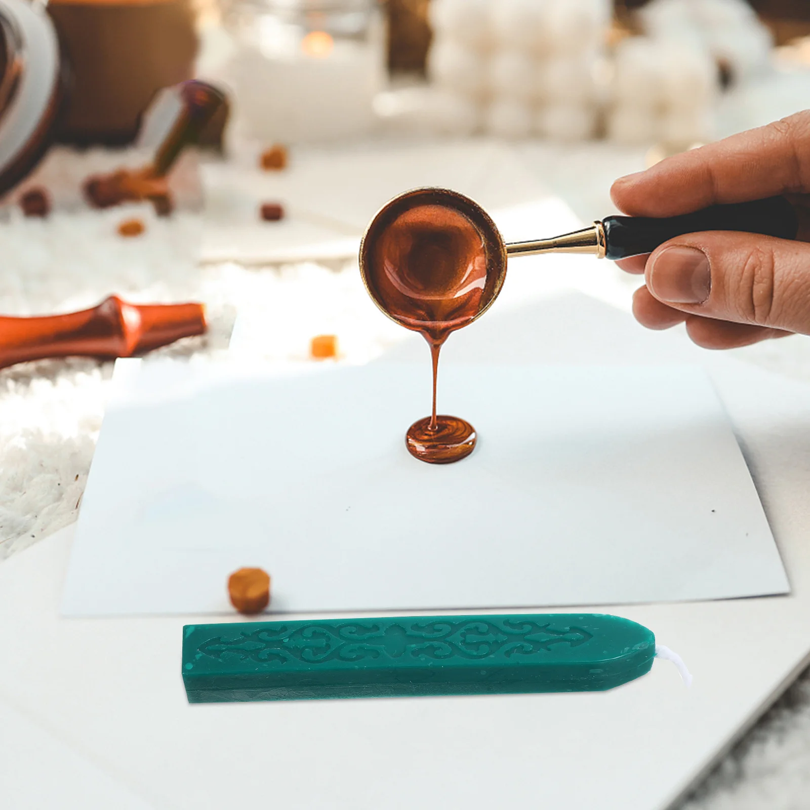 6 قطعة العصي الشمع الختم مع الفتائل النار مخطوطة ل ختم من الشمع ختم المغلف دعوات الزفاف Diy بها بنفسك الحرفية هدية #2