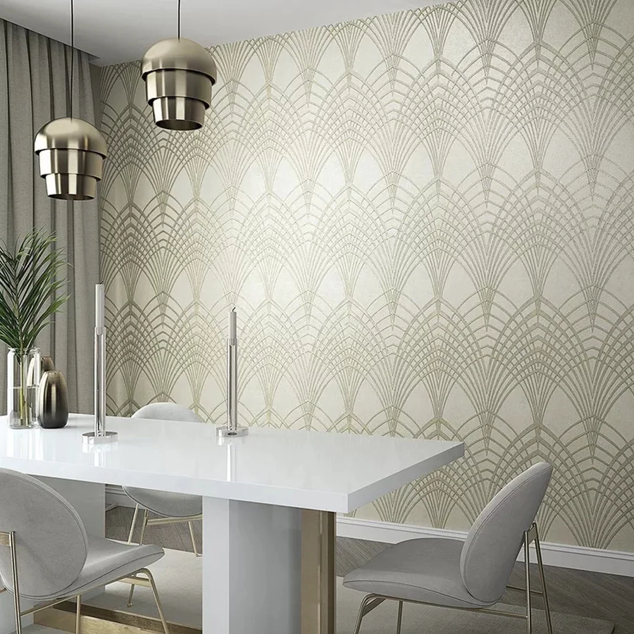 10m Embossed Thick Wallpaper for Living Room Geometric lines Wall Papers Home Decor Art TV Non self Adhesive Mural TV Renovation