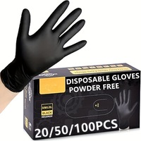6 Mil Black Nitrile Gloves - Heavy Duty, Chemical Resistant, Disposable - for Medical, Cleaning, Cooking, Industrial (100 Pcs)