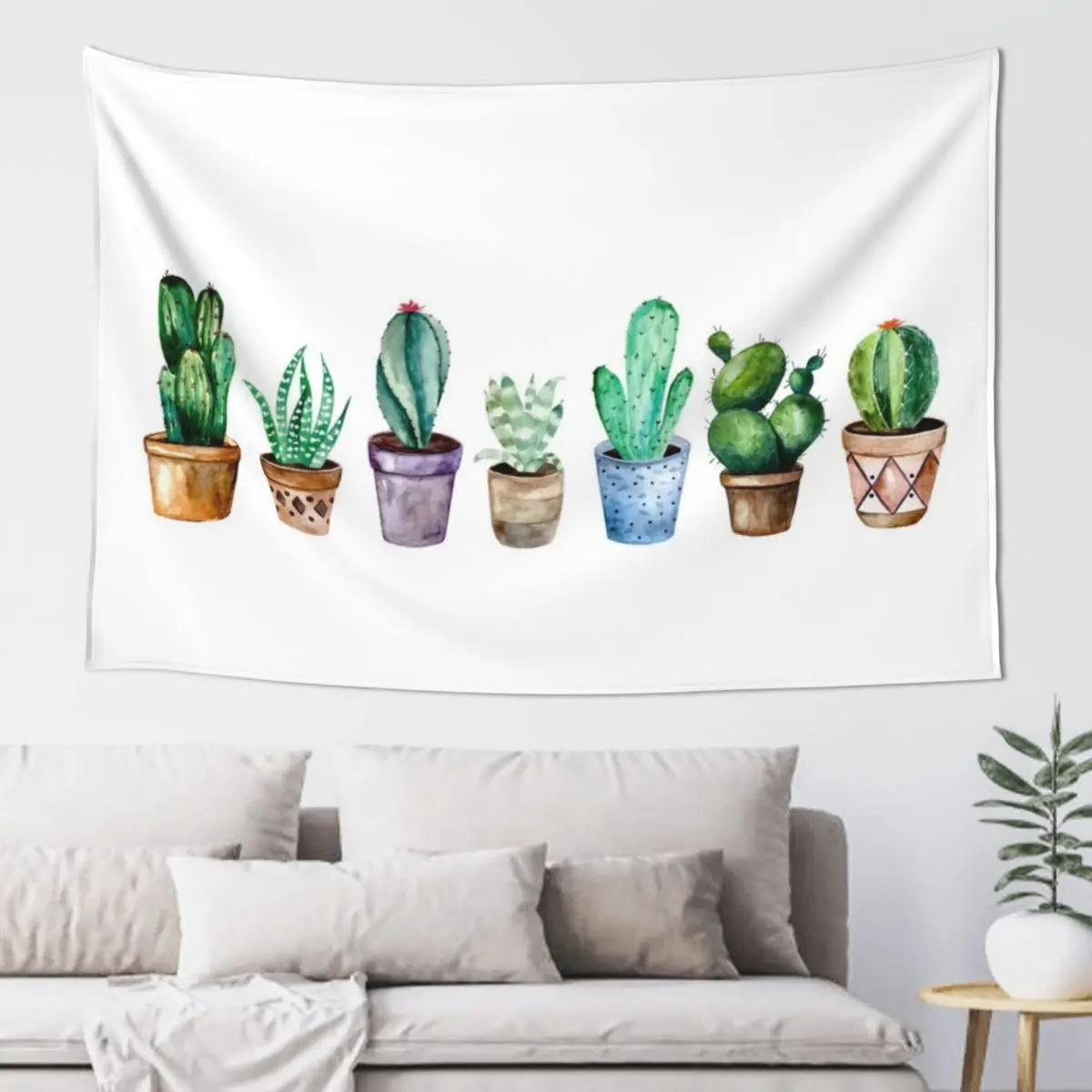 

Cactus and little plants Tapestry Bedroom Deco Room Aesthetic Decor Tapestry