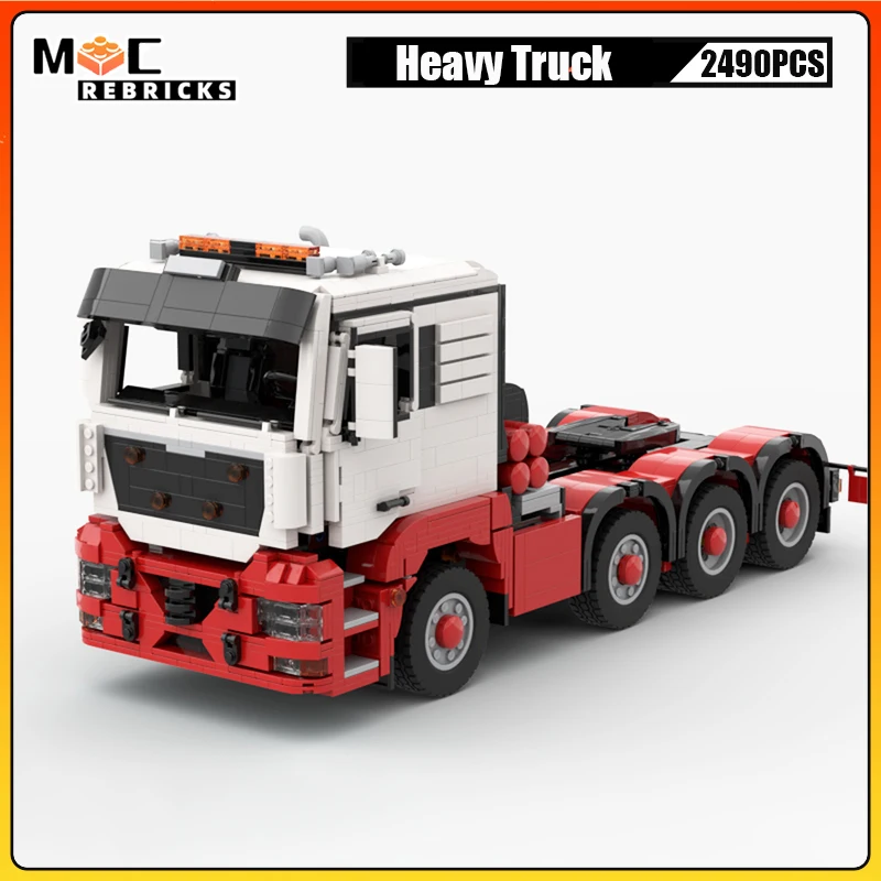 Customed 2490PCS Technology Engineering Vehicle Heavy Transport Truck MOC Building Blocks  Model Sets Kids Bricks Toys DIY Gifts