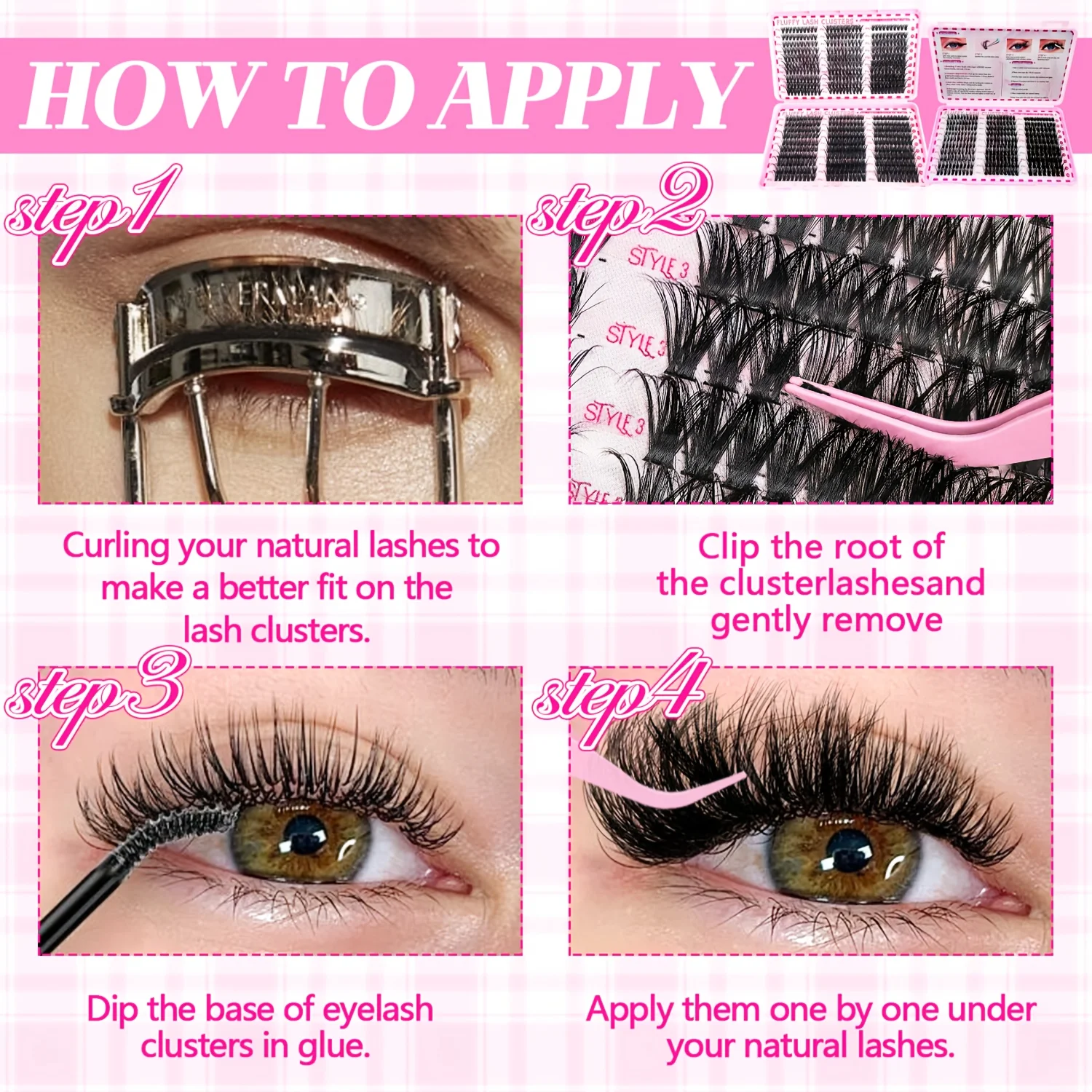 30D 40D Fluffy Wimpernbüschel-Set Einzelwimpern D-Curl 9-16mm Gemischte Länge Natürliches Volumen Wiederverwendbare Falsche Wimpern – Detail 10