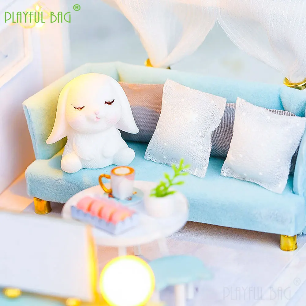 DIY 코티지 나무 수제 모델 조립 아트 하우스 생일 선물 3D 퍼즐 어린이 장난감 집 빌딩 블록 테이블 장식품 HG375
