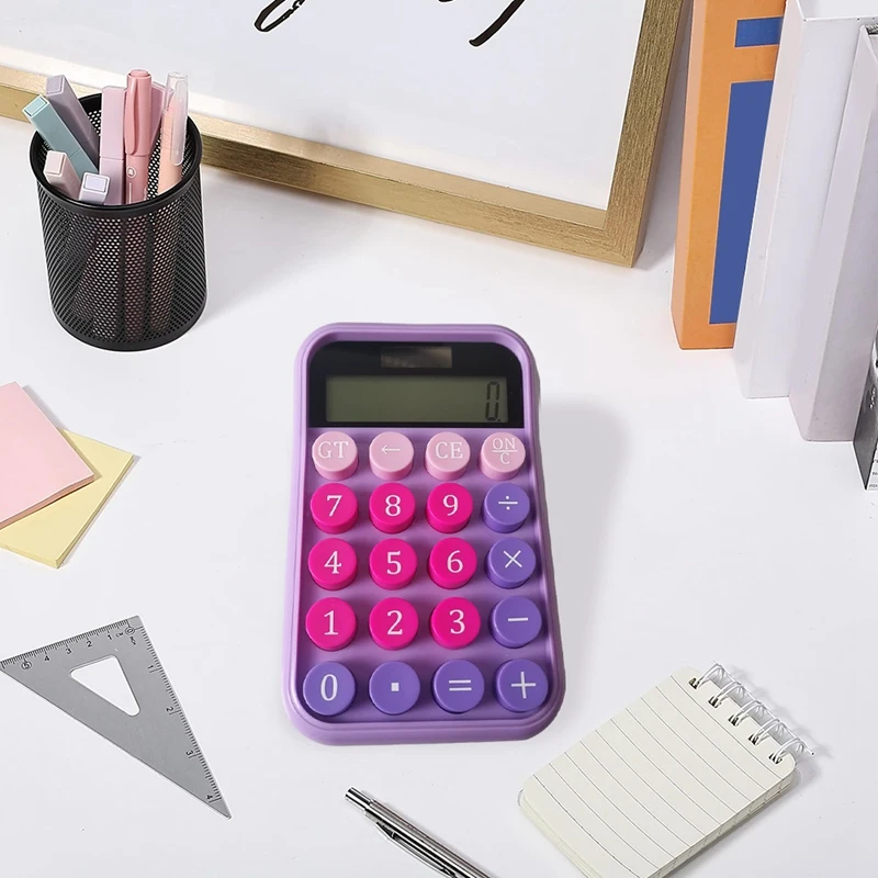 Mechanischer schalter rechner lcd display lila rechner große tasten mechanischer rechner