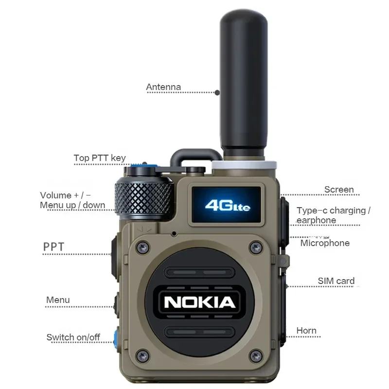 G8 Professional Portable Walkie-Talkie Dual PTT for Metal Structure, Handheld Transceiver 5000km Range 400-470MHz USB Charge