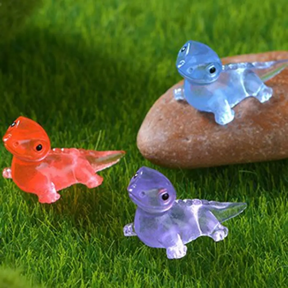 Creative Cute Mini Lizards Resin Craft Cartoon Lizards Miniatures Glow At Dark DIY Garden Lizard Ornaments Desktop