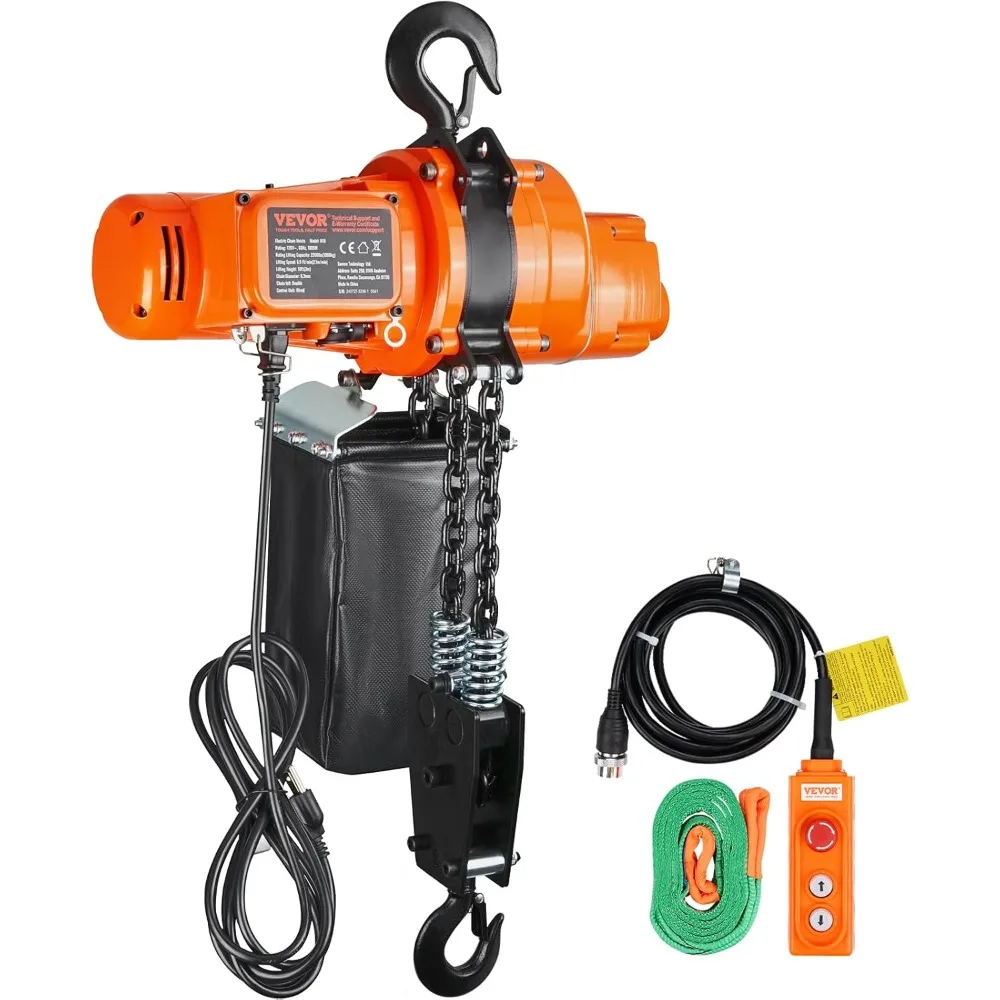 

Electric Chain Hoist, 2200 lbs Load Capacity,10 ft Lifting Height, 6.9 ft/min Speed, 120V,10 ft Wired Remote Control for Garage