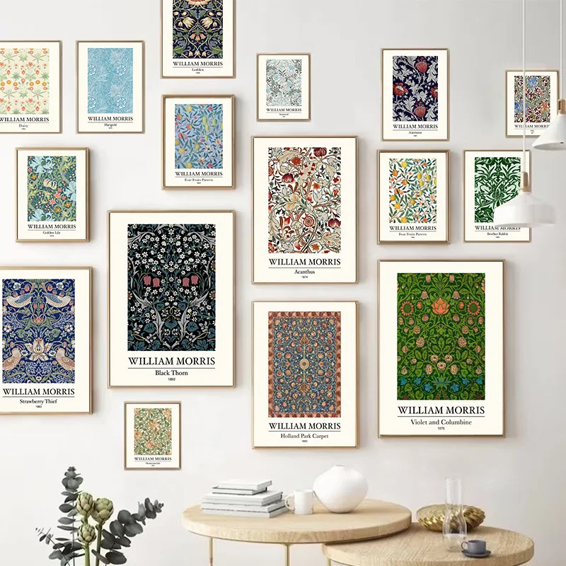 

32 Abstract William Morris Matisse Poster Flower Market Colourful Decorative Canvas Painting Bedroom Living Room Wall Art