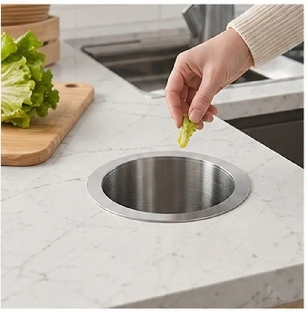 Decorative Cover Furniture Covers Hole Screw Plastic Round Halloween Christmas New Year Built In Countertop Trash Bin Embedded