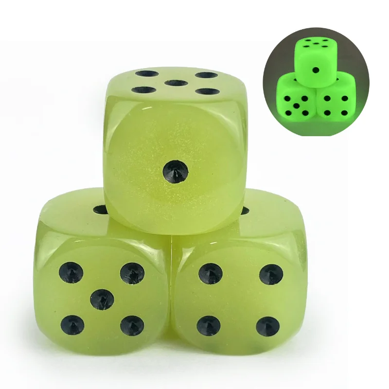 3Pcs/set Cross Border Wholesale Acrylic Luminous Dice 30mm Teaching Creativity DIY Luminous Color Toy Game Dice