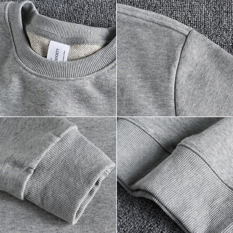 5800# Autumn New American Simple Knitted Solid Color Sweatshirt Men\'s 82.9% Cotton Washed Pullover Couple Loose Casual Sportwear