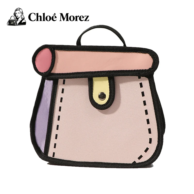 

Anime 2D Style Handbag Kawaii Oxford Cloth Cute Handheld Purse for Cosplay & Daily Use