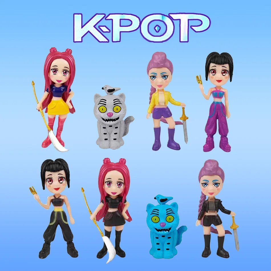 

Аниме Kpop Demon Hunters фигурка модель игрушки-мультяшная коллекция украшений игрового стола для детей-идеальный подарок
