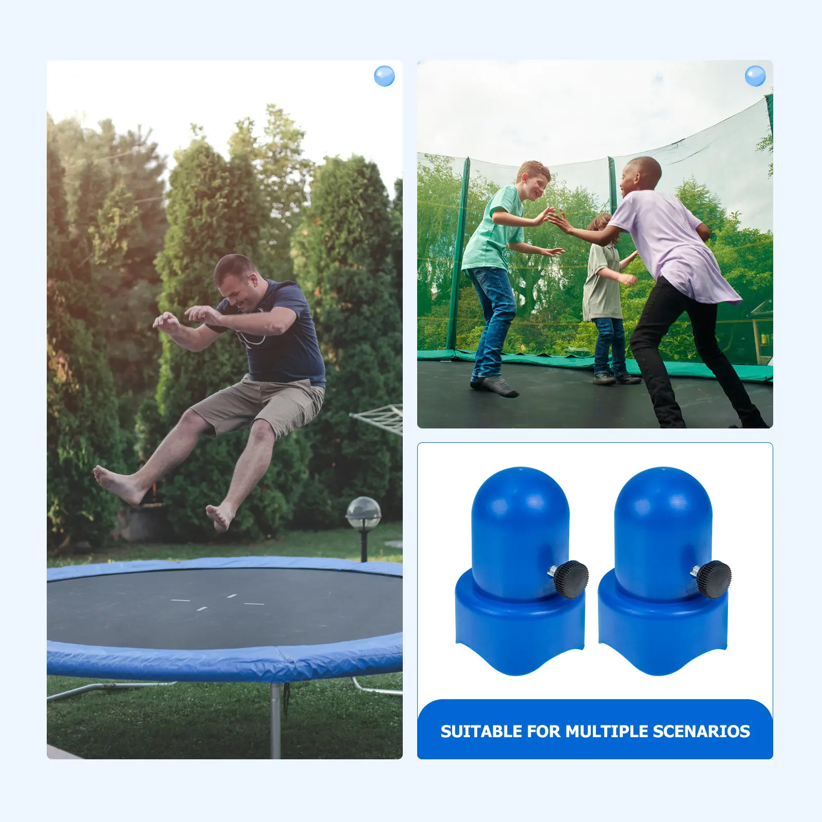 6Sets Professional Trampoline Pole Caps Plastic Safety Net Top Connectors for Small Large Trampolines Trampoline Supplies